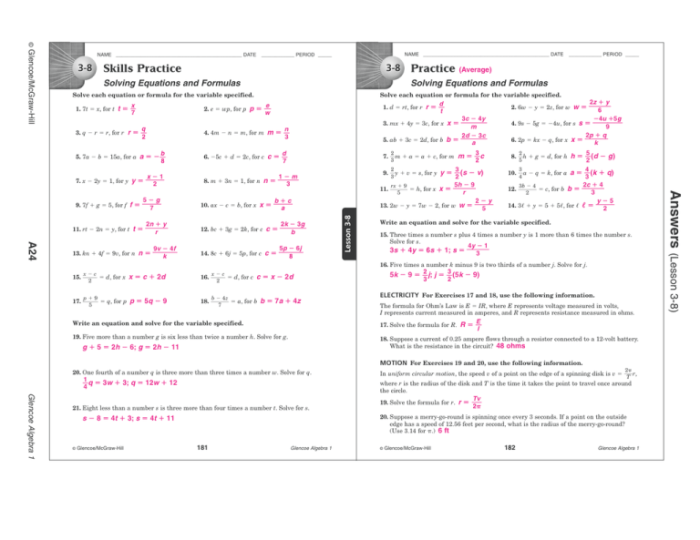 Glencoe algebra 2 chapter 9 answer key