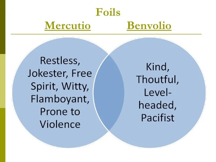 How are romeo and mercutio foils