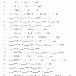 Balancing chemical equations chapter 7 worksheet 1