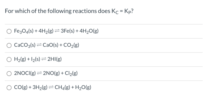 Calculate kp kc each following reactions reaction solved thank